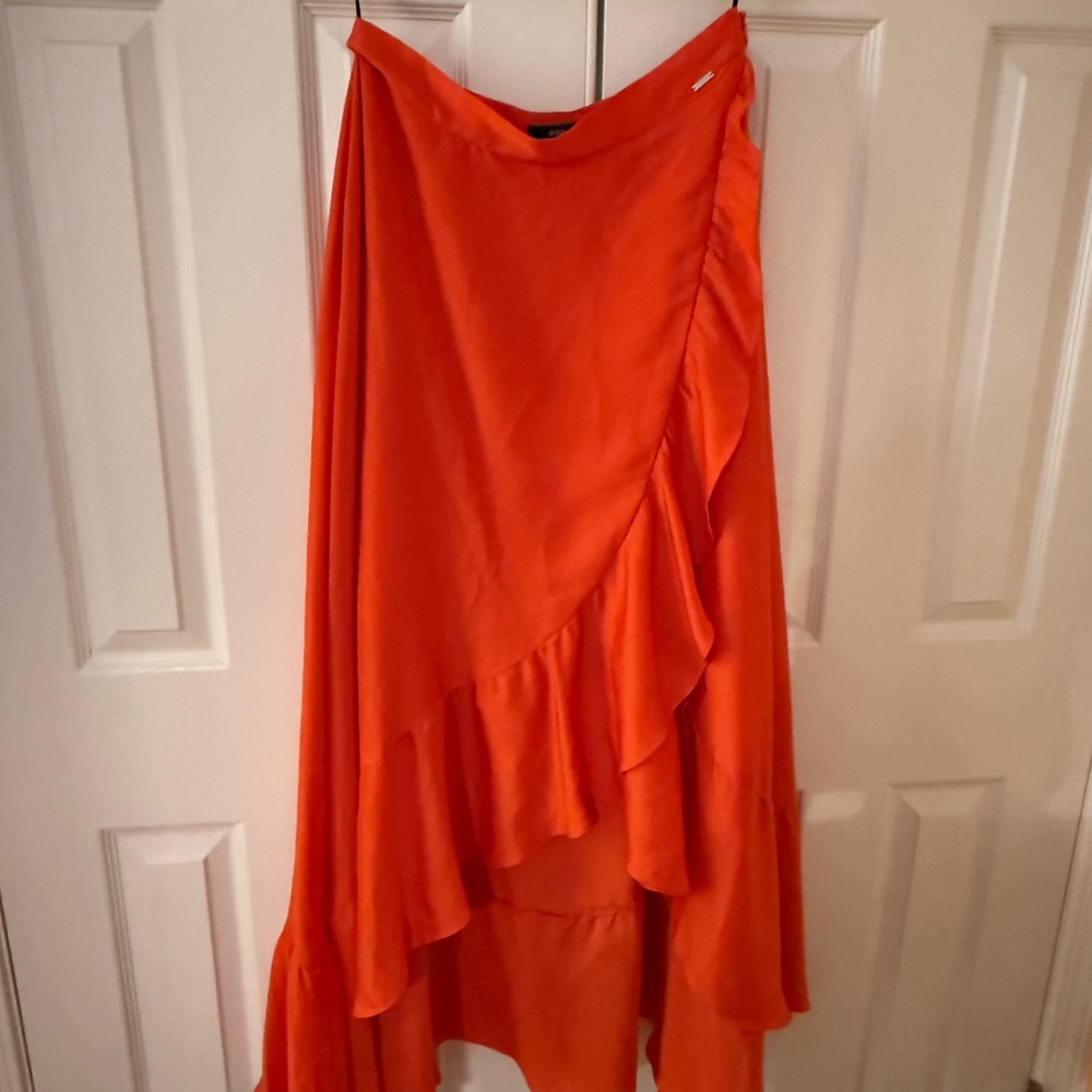 Guess Vibrant Orange High-Low Skirt